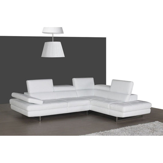 A761 Italian Leather Sectional Snow White In Right hand Facing jnmfurniture Sectionals 178557-RHFC
