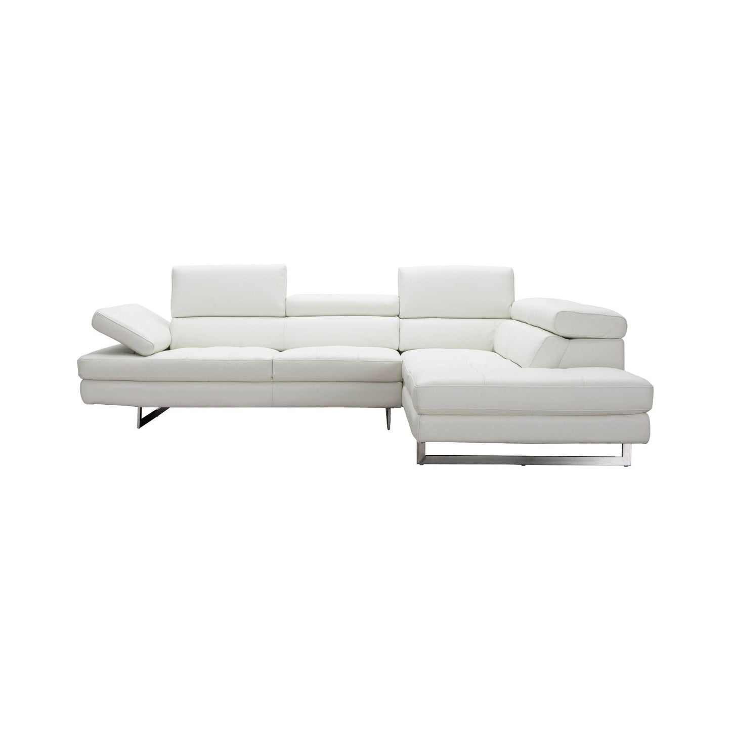 A761 Italian Leather Sectional White In Right Hand Facing jnmfurniture Sectionals 178551-RHFC