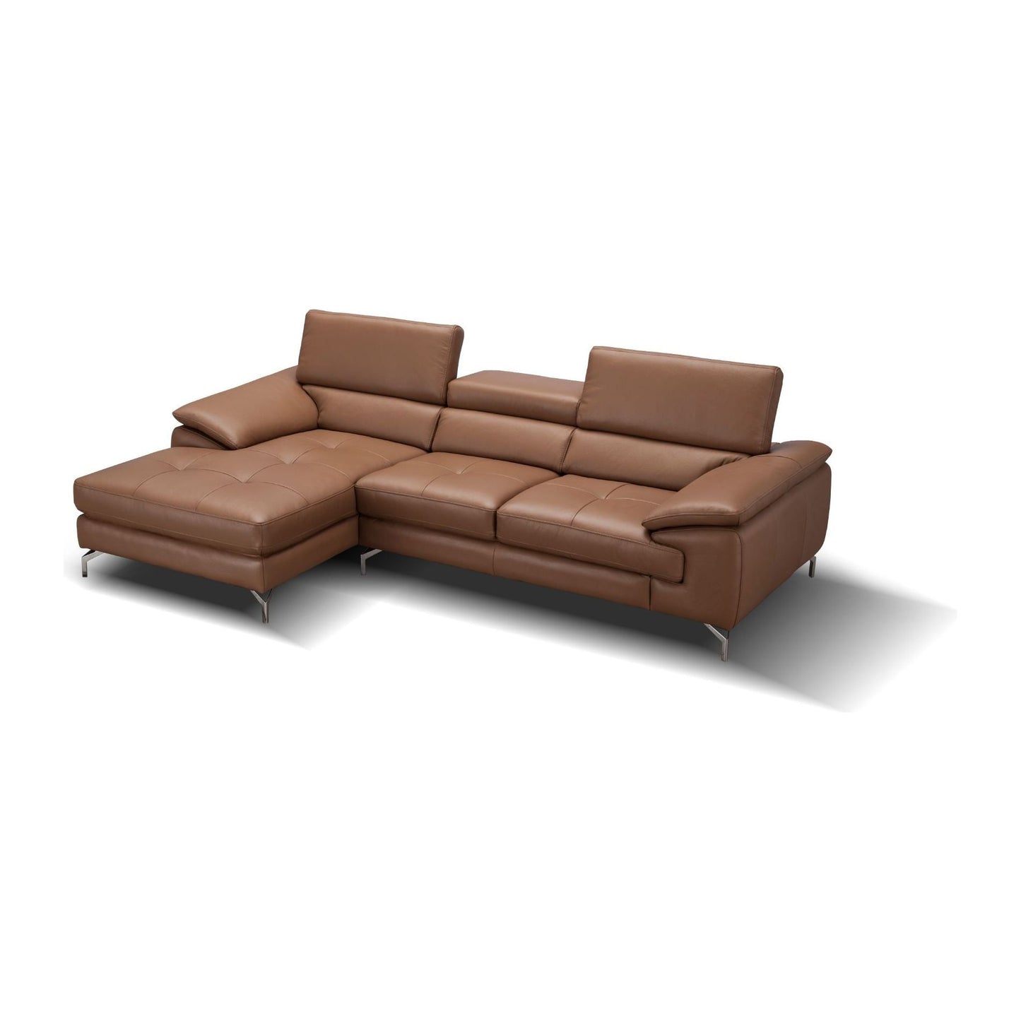 A973B Italian Leather Mini Sectional Left Facing Chaise in Caramel jnmfurniture Sectionals 17906122-LHFC