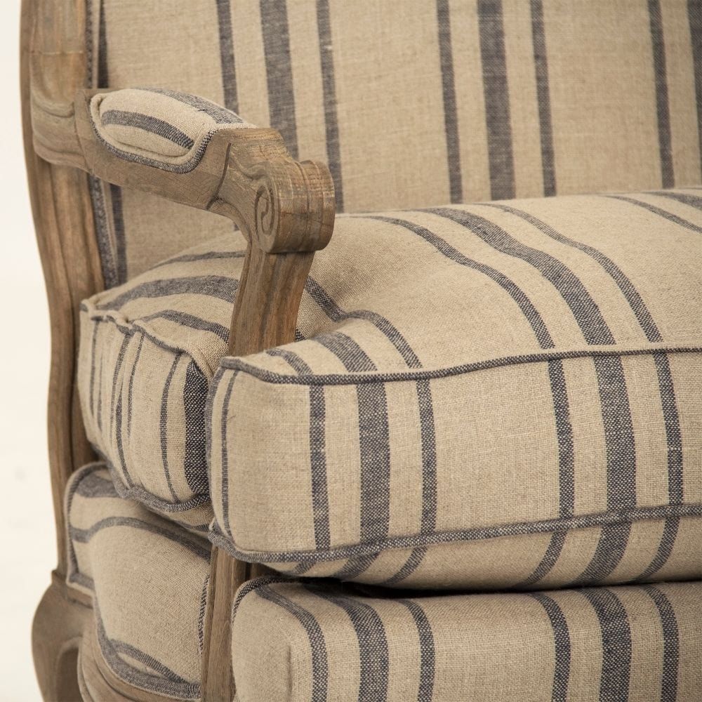 Bastille Lounge Chair Zentique Chairs & Seating CFH004-1 E255-3 Stripe Blue