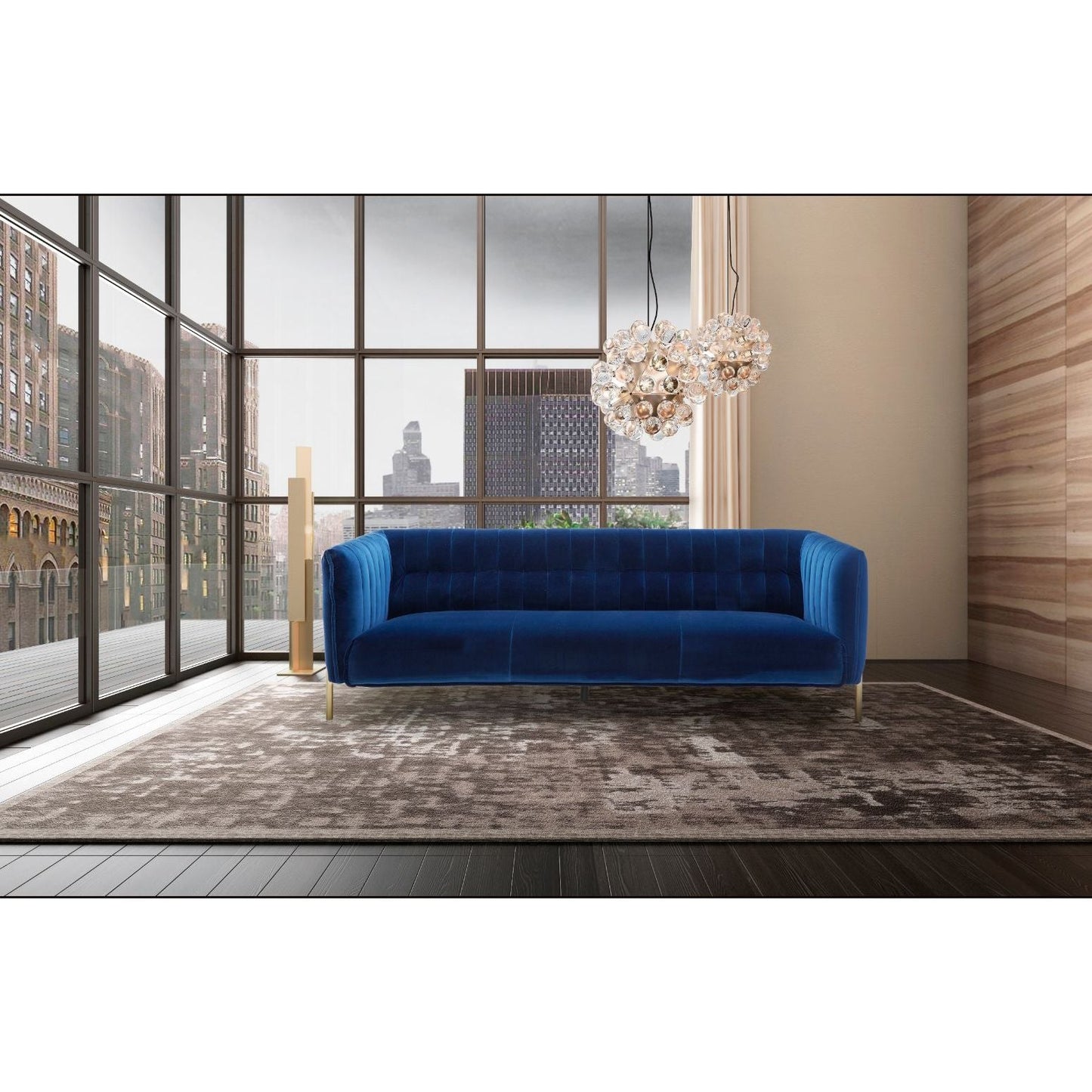Deco Love Seat in Blue Fabric jnmfurniture Loveseats 17663-B-L