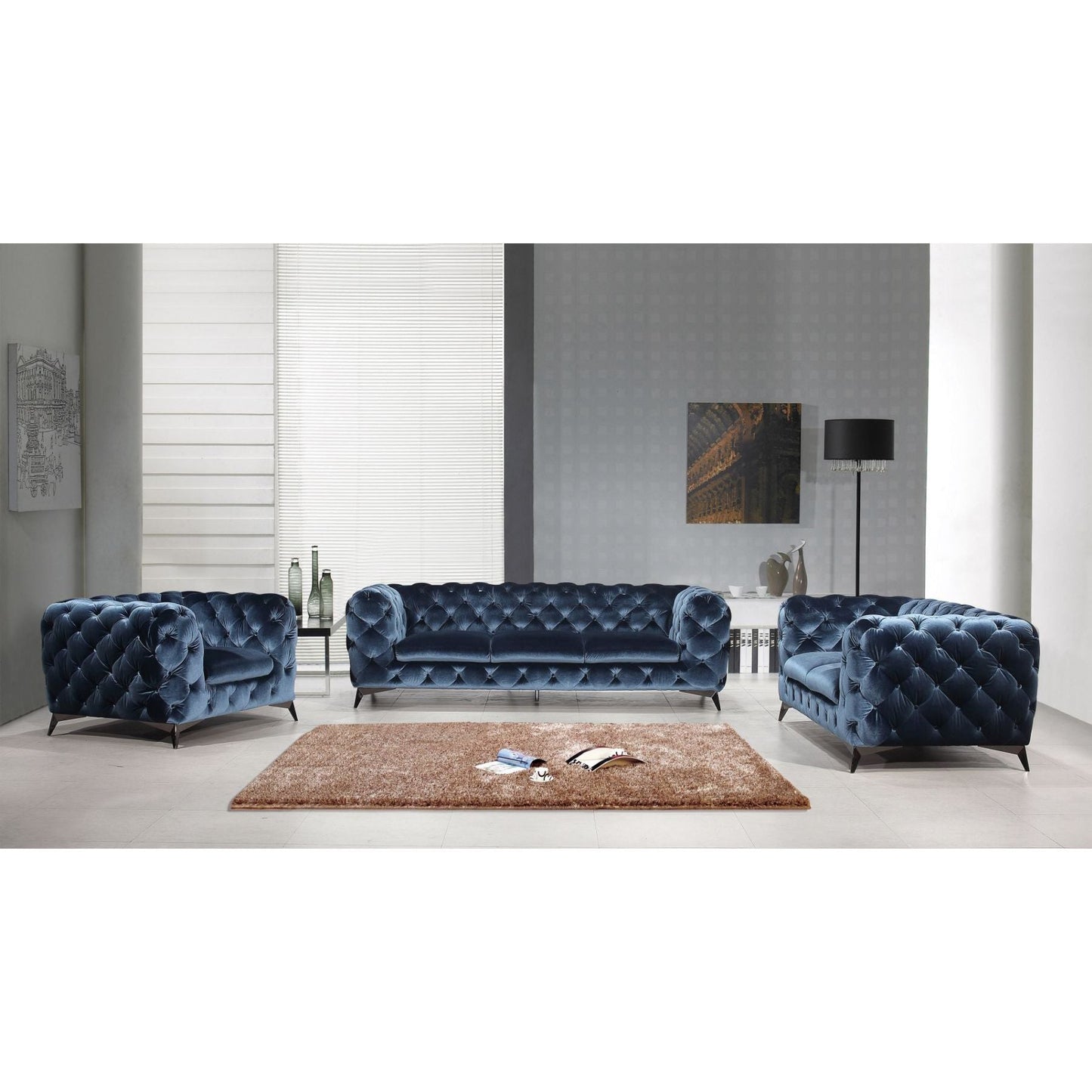 Glitz Love Seat in Blue jnmfurniture Loveseats 184451-L-BL