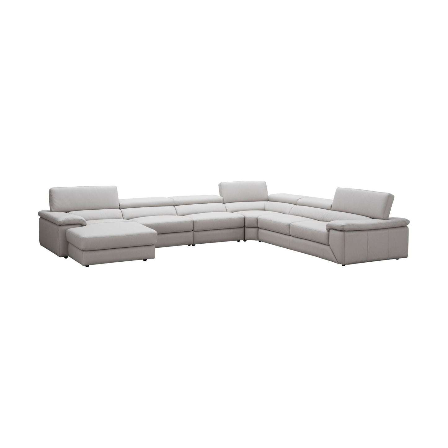Kobe Left Facing Leather Sectional in Silver Grey jnmfurniture Sectionals 181114-LHFC