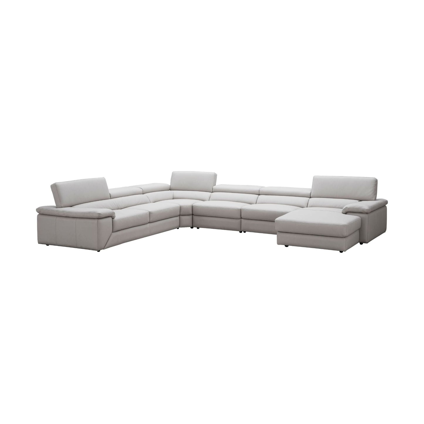 Kobe Right Facing Leather Sectional in Silver Grey jnmfurniture Sectionals 181114-RHFC