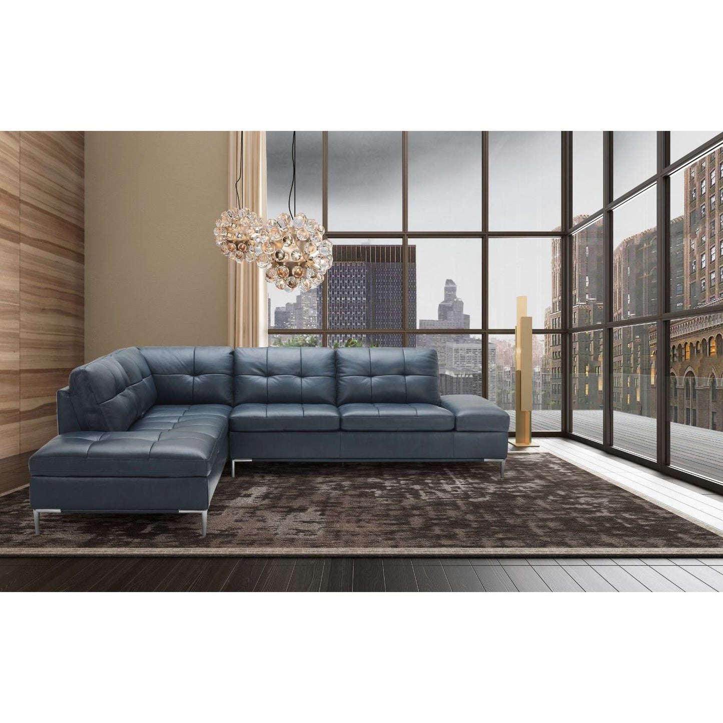 Leonardo Blue in Left Hand Facing jnmfurniture Sectionals 18995-LHFC