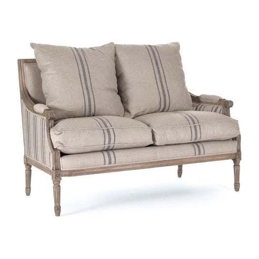 Louis Settee Zentique Settee B007-2 E255-3 Stripe Blue A033