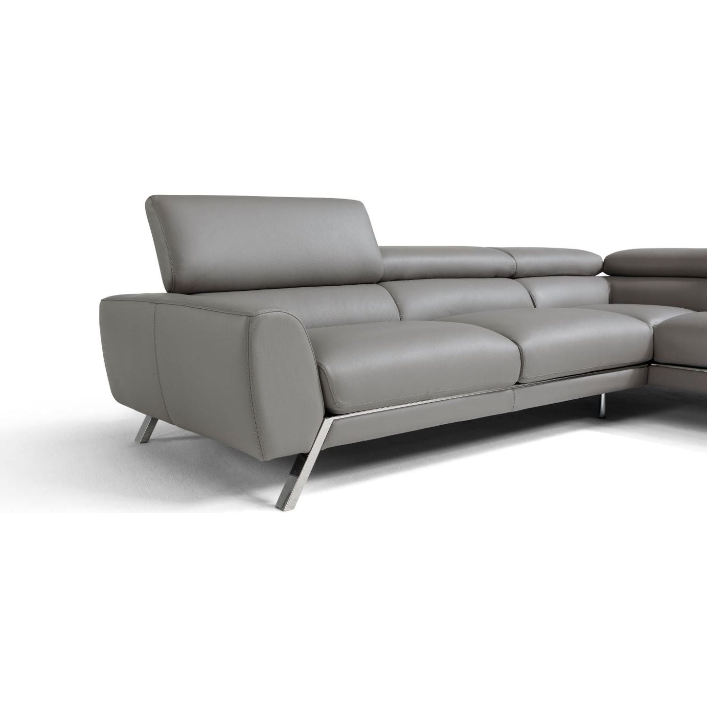 Mood Grey Leather Sectional Right Hand Facing jnmfurniture Sectionals 182883-RHFC