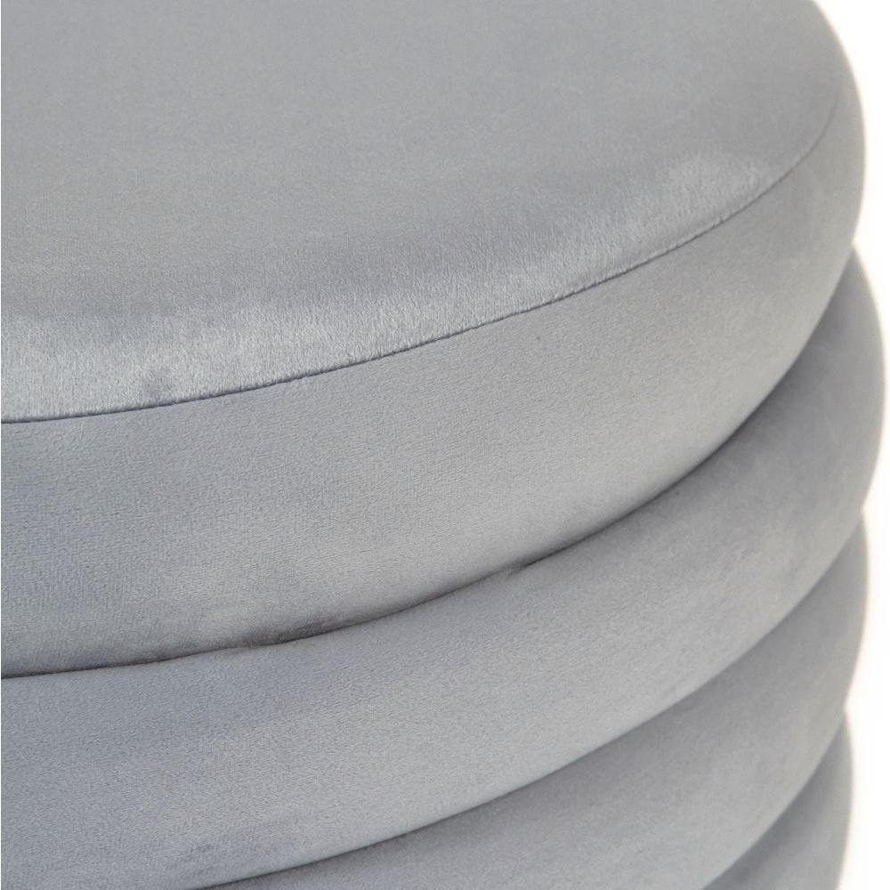Pale Blue Velvet Ottoman Zentique Ottomans & Poufs GH005-VB
