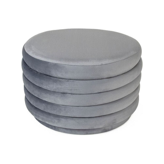 Pale Blue Velvet Ottoman Zentique Ottomans & Poufs GH005-VB