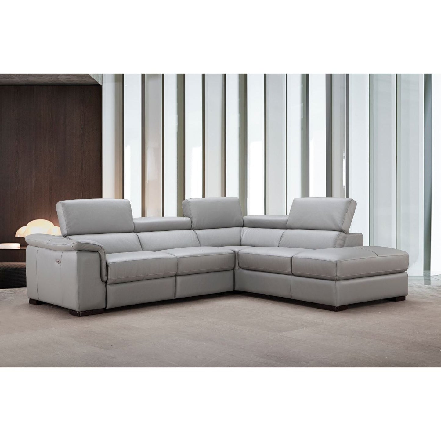 Perla Premium Leather Sectional in Right Hand Facing Chaise jnmfurniture Sectionals Sectionals 18231-RHFC