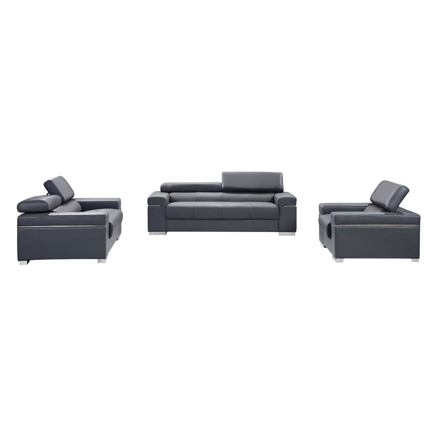 Soho Chair in Grey Leather jnmfurniture Chairs & Seating 176551113-C-GR