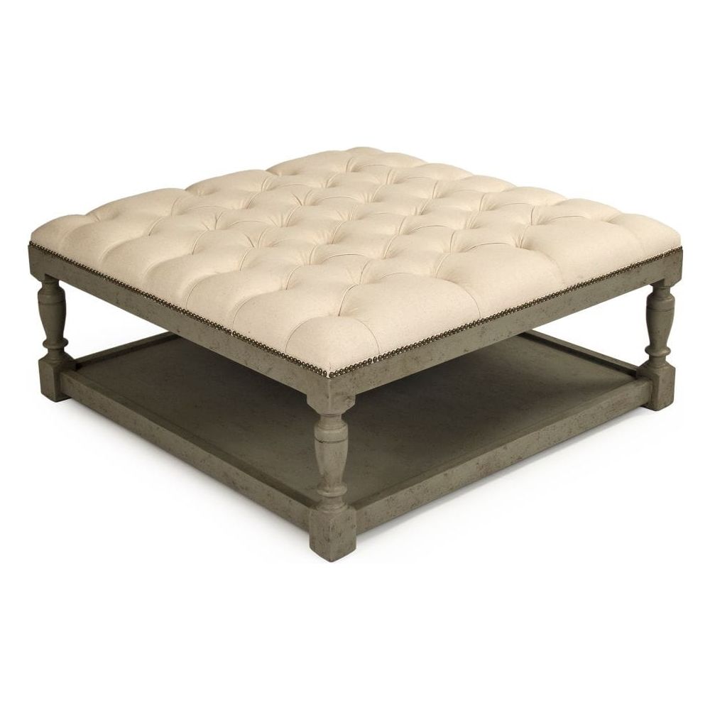 Square Tufted Ottoman Zentique Ottomans & Poufs CFH136-Z 432 C020