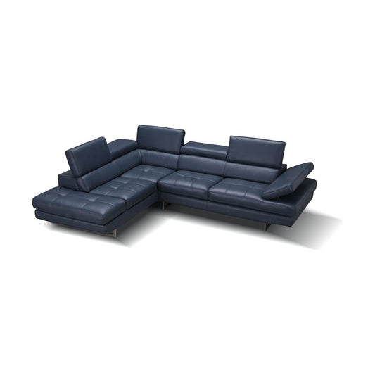 A761 Italian Leather Sectional Blue In Left Hand Facing jnmfurniture Sectionals 178553-LHFC