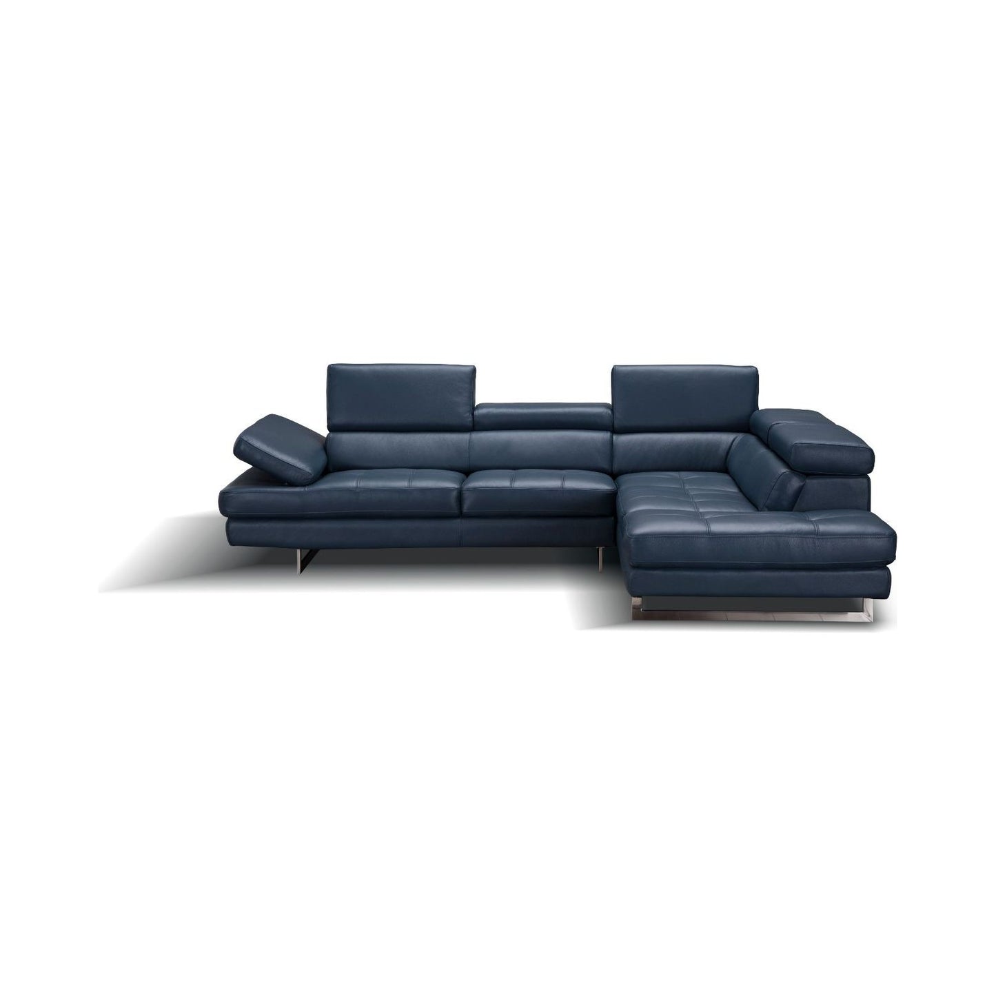 A761 Italian Leather Sectional Blue In Right Hand Facing jnmfurniture Sectionals 178553-RHFC