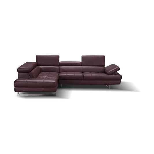 A761 Italian Leather Sectional Maroon In Left Hand Facing jnmfurniture Sectionals 178556-LHFC