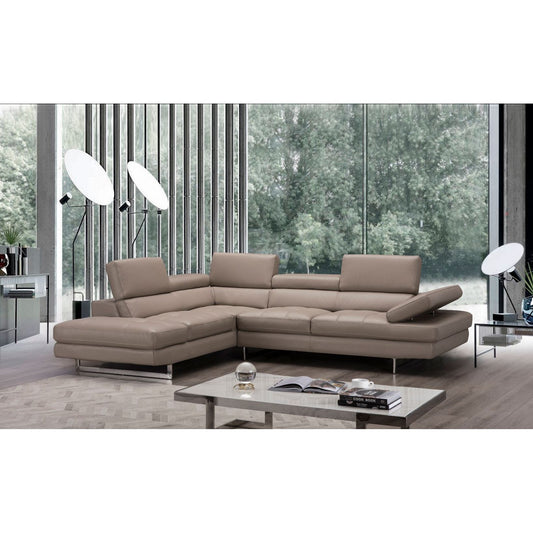 A761 Italian Leather Sectional Peanut In Left hand Facing jnmfurniture Sectionals 1785523-LHFC