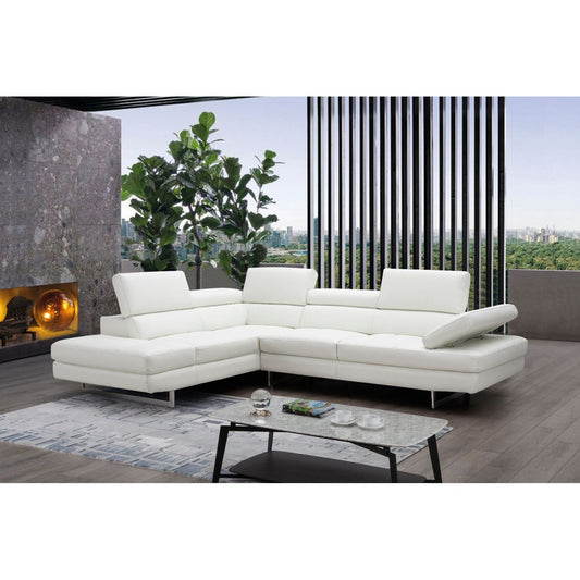 A761 Italian Leather Sectional White In Left hand Facing jnmfurniture Sectionals 178551-LHFC