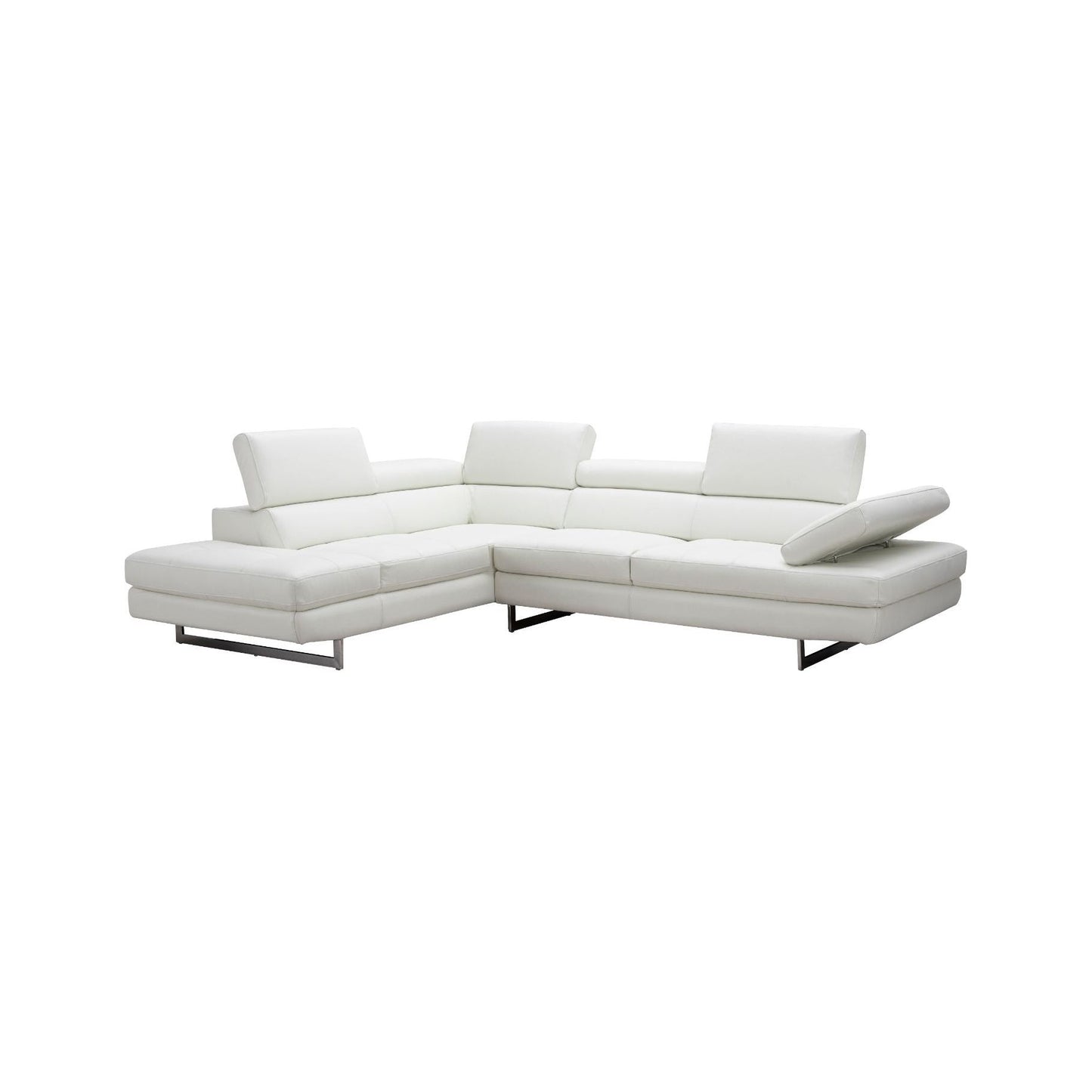 A761 Italian Leather Sectional White In Left hand Facing jnmfurniture Sectionals 178551-LHFC