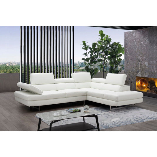 A761 Italian Leather Sectional White In Right Hand Facing jnmfurniture Sectionals 178551-RHFC