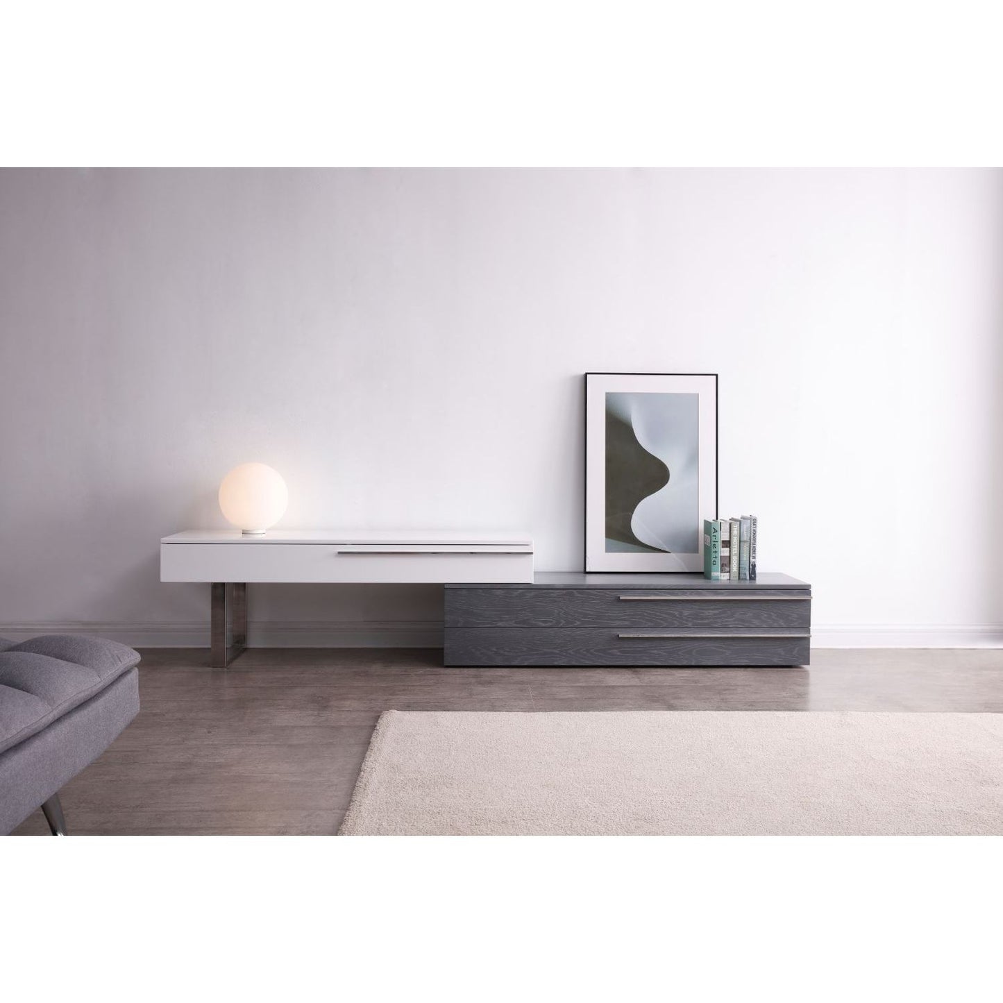 CE Hudson TV Base in Grey & White jnmfurniture TV Stands & Media 17475-GW