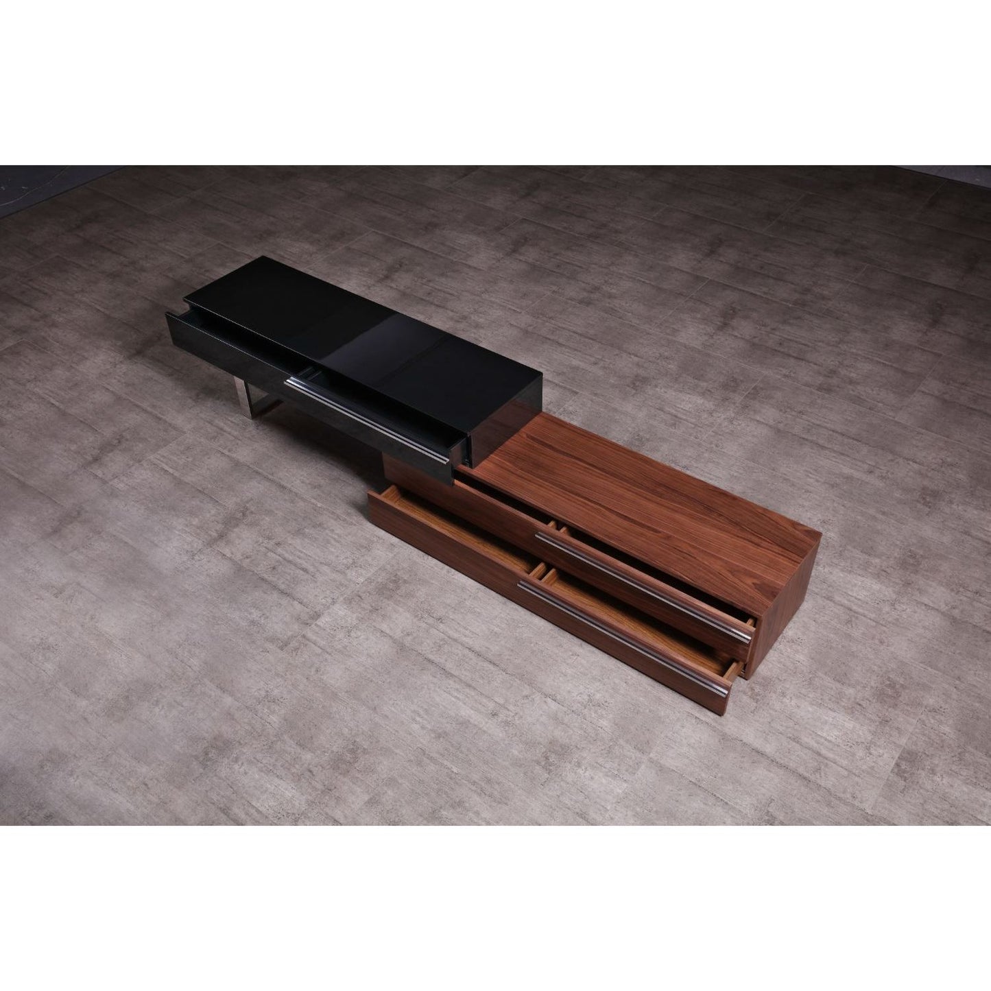 CE Hudson TV Base in Walnut & Black jnmfurniture TV Stands & Media 17475-WB