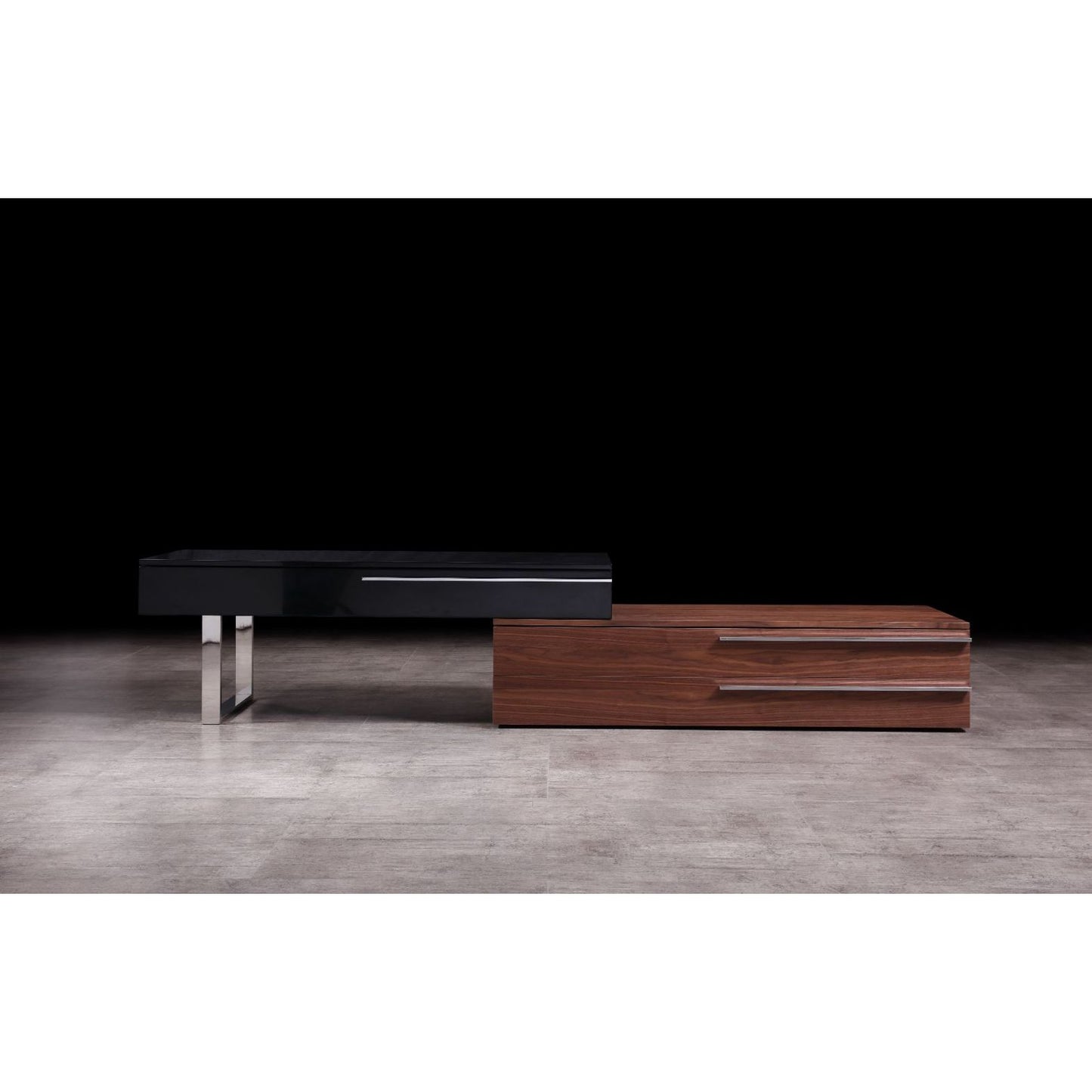 CE Hudson TV Base in Walnut & Black jnmfurniture TV Stands & Media 17475-WB