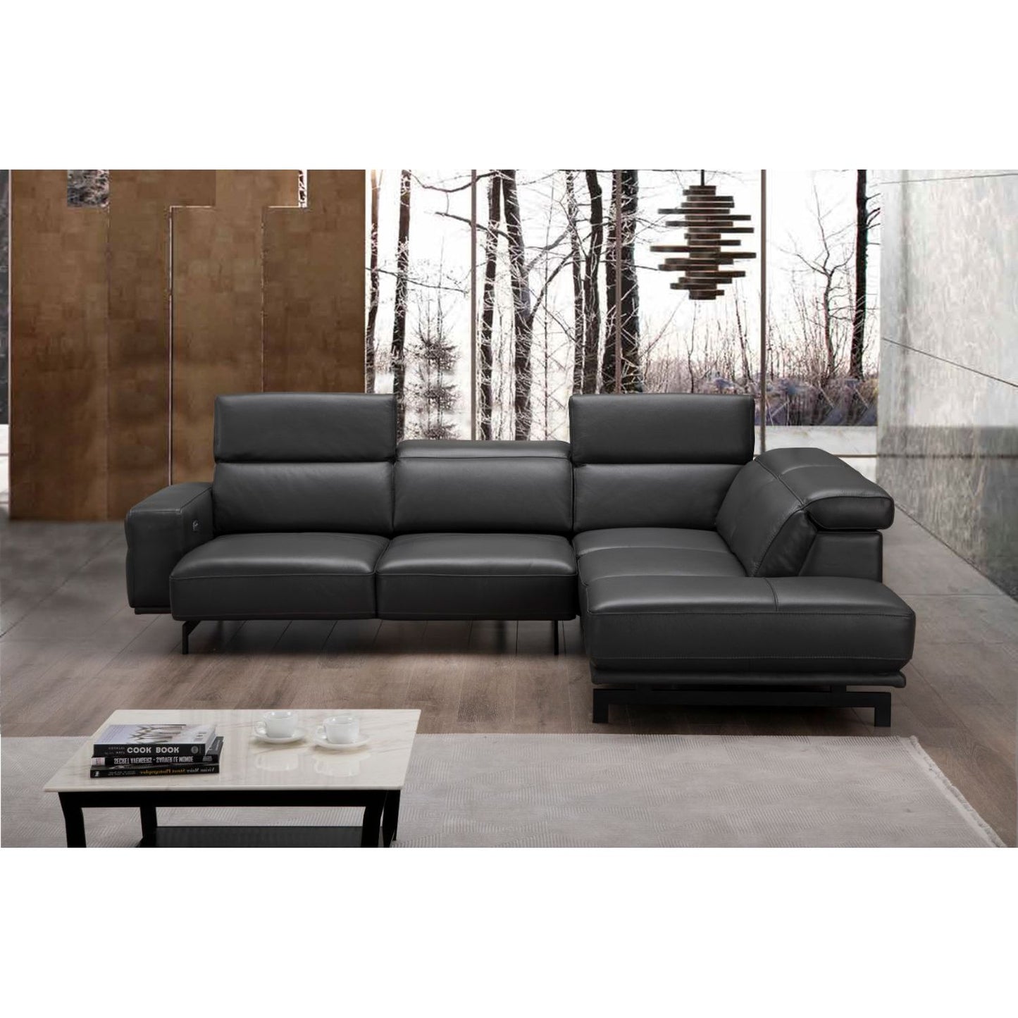 Davenport Slate Grey Sectional in Right Facing jnmfurniture Sectionals 18875-RHFC