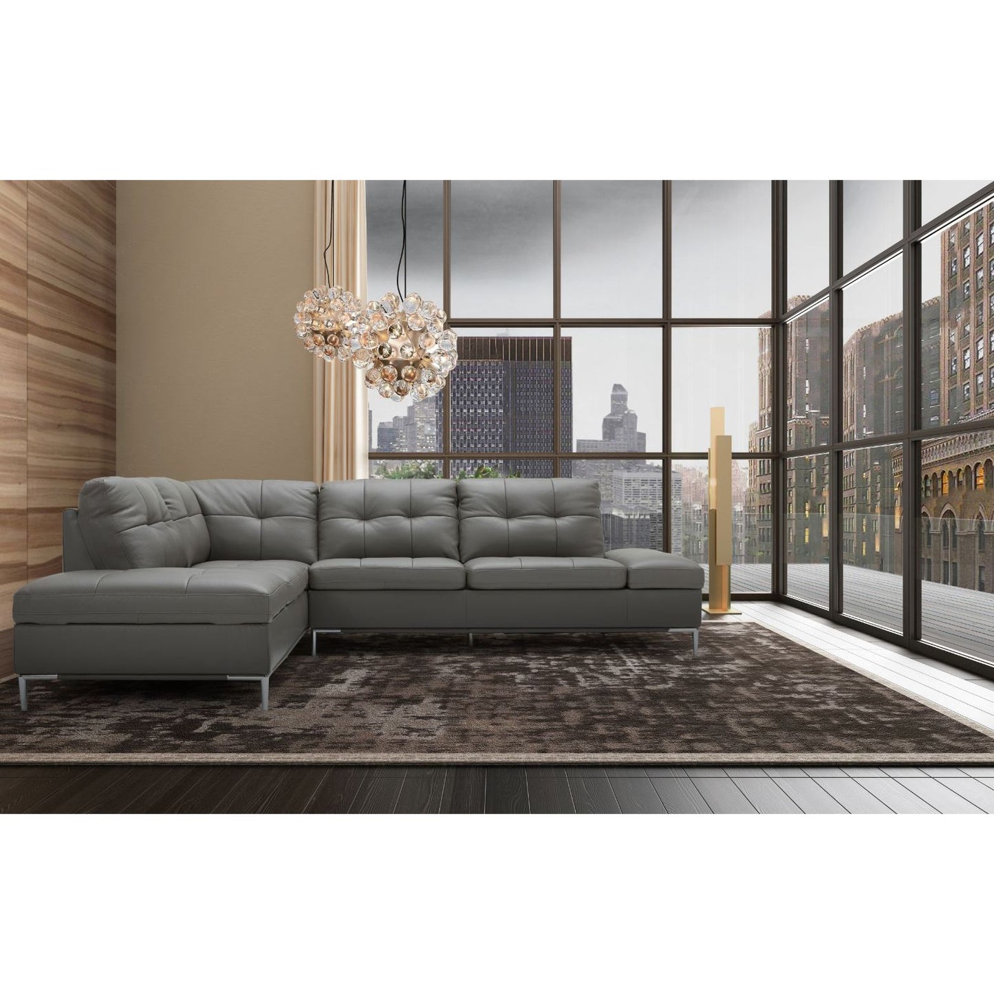 Leonardo Grey in Left Hand Facing jnmfurniture Sectionals 18996-LHFC
