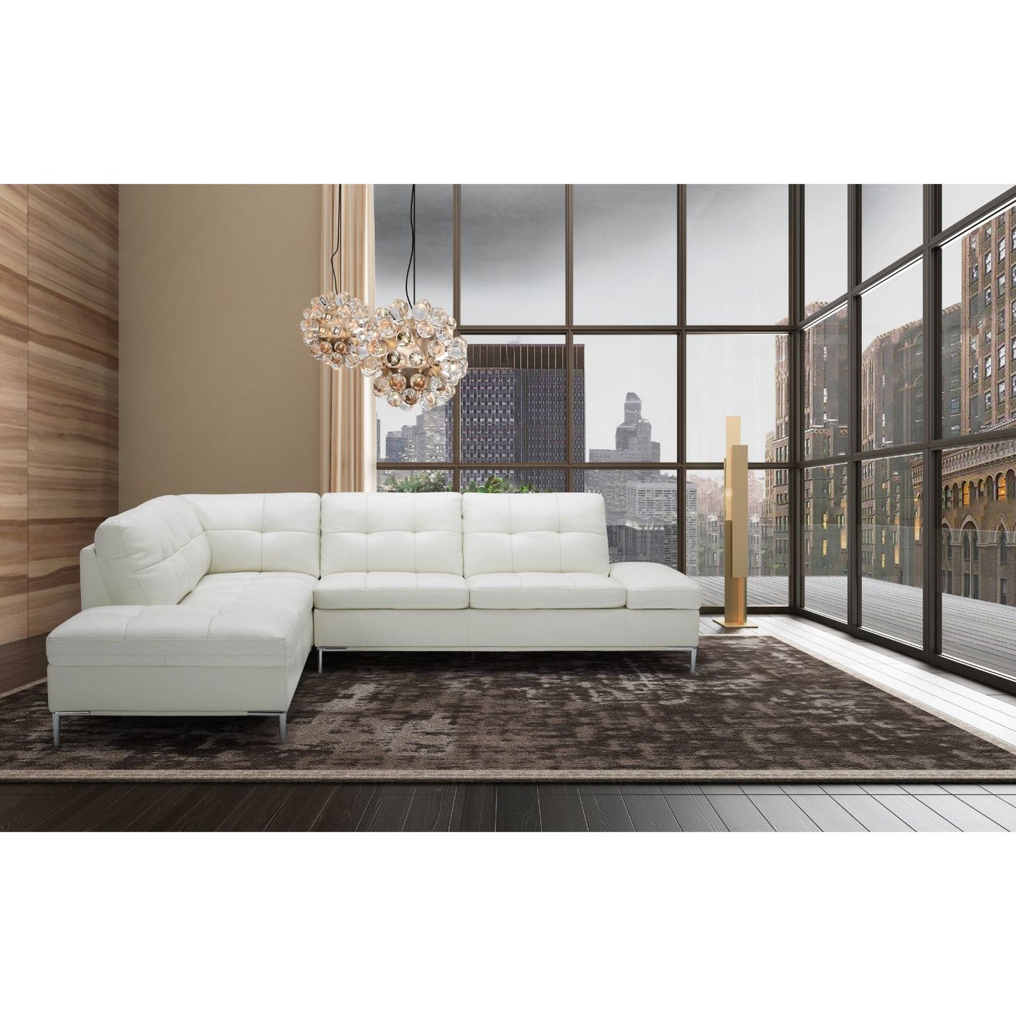 Leonardo White in Left Hand Facing jnmfurniture Sectionals 18993-LHFC