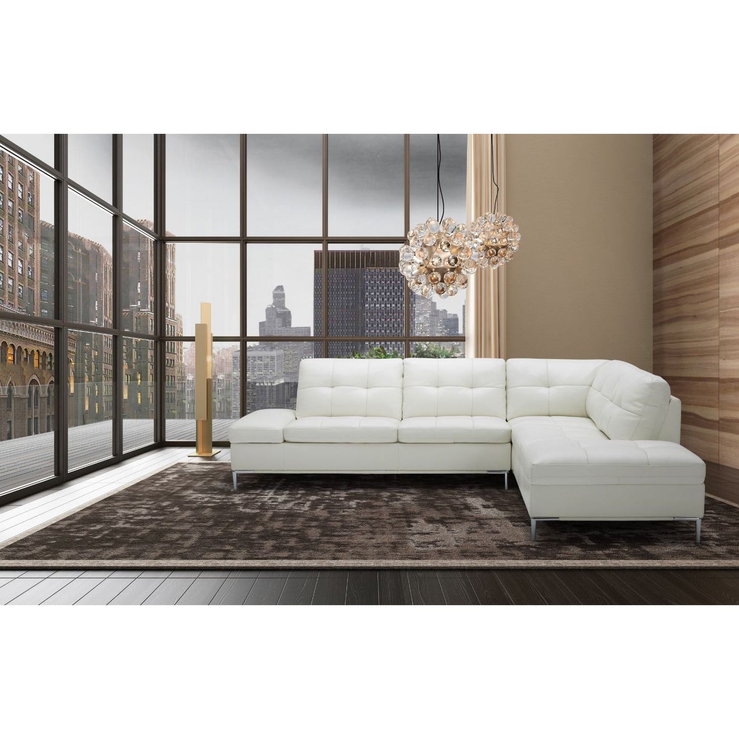 Leonardo White in Right Hand Facing jnmfurniture Sectionals 18993-RHFC