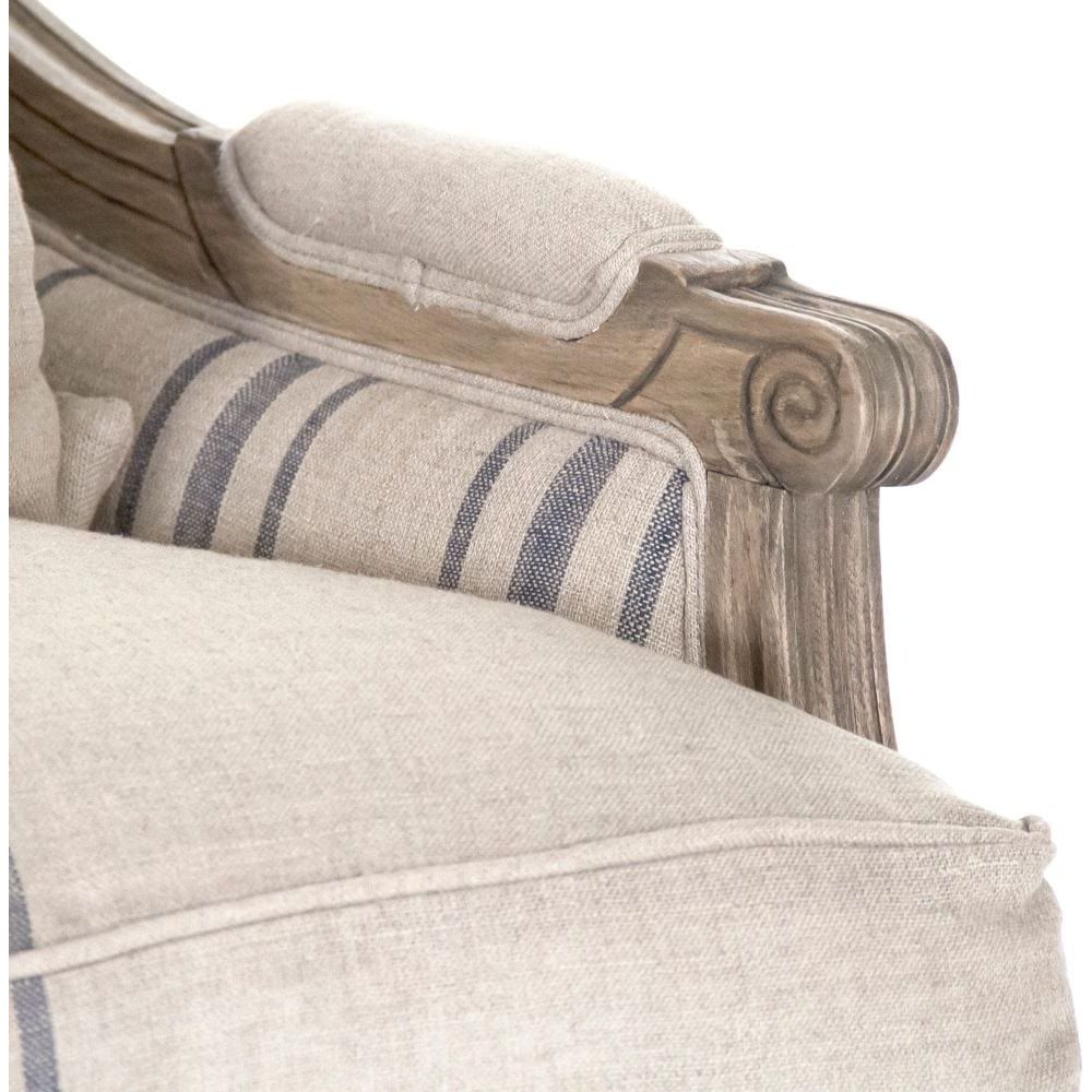 Louis Settee Zentique Settee B007-2 E255-3 Stripe Blue A033