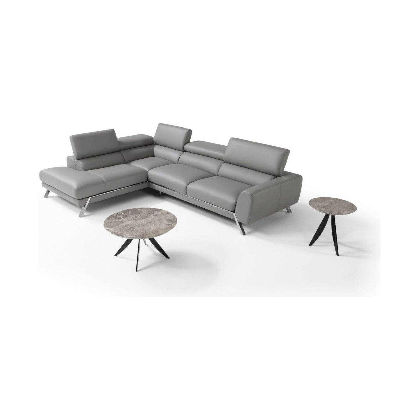 Mood Grey Leather Sectional Left Hand Facing jnmfurniture Sectionals 182883-LHFC