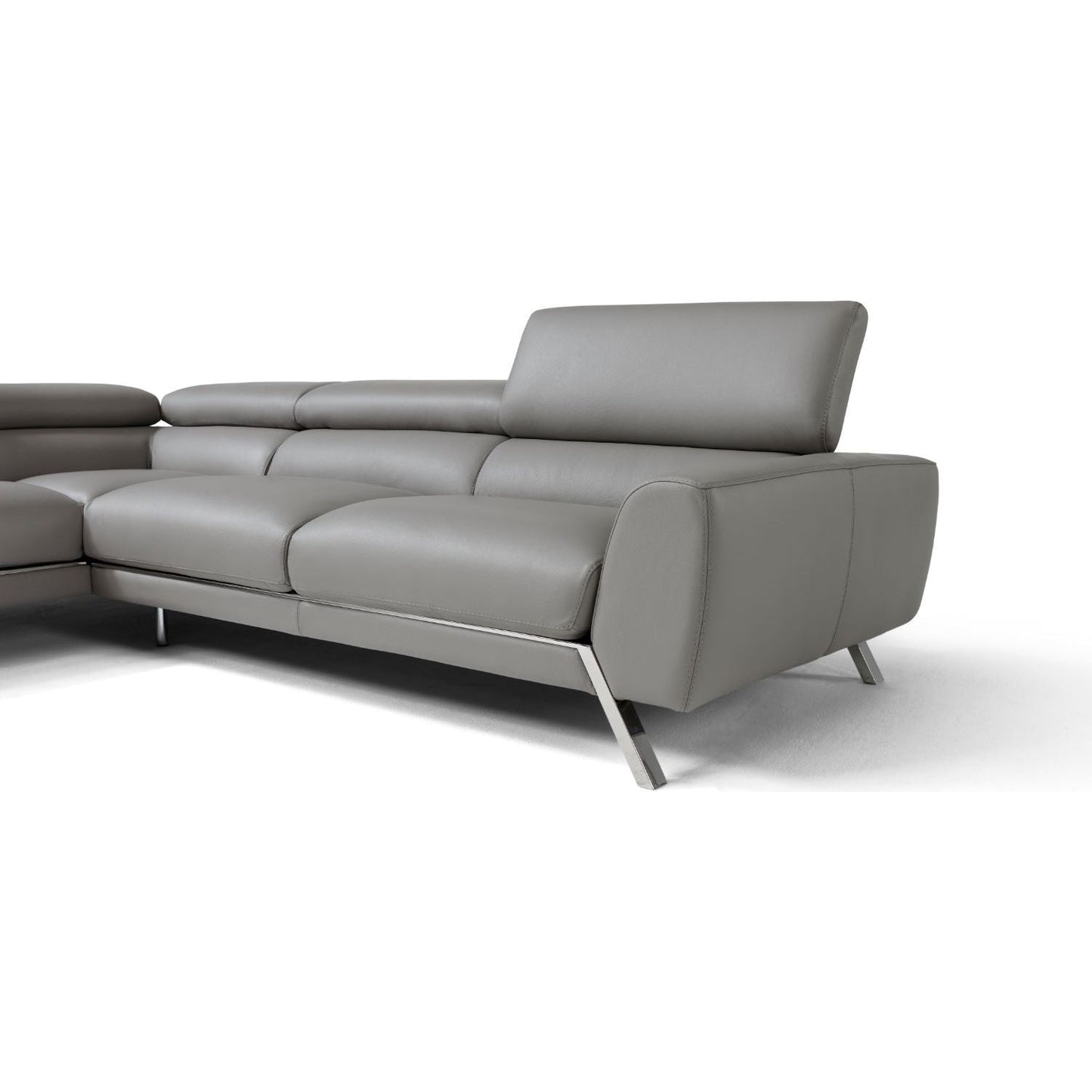 Mood Grey Leather Sectional Left Hand Facing jnmfurniture Sectionals 182883-LHFC