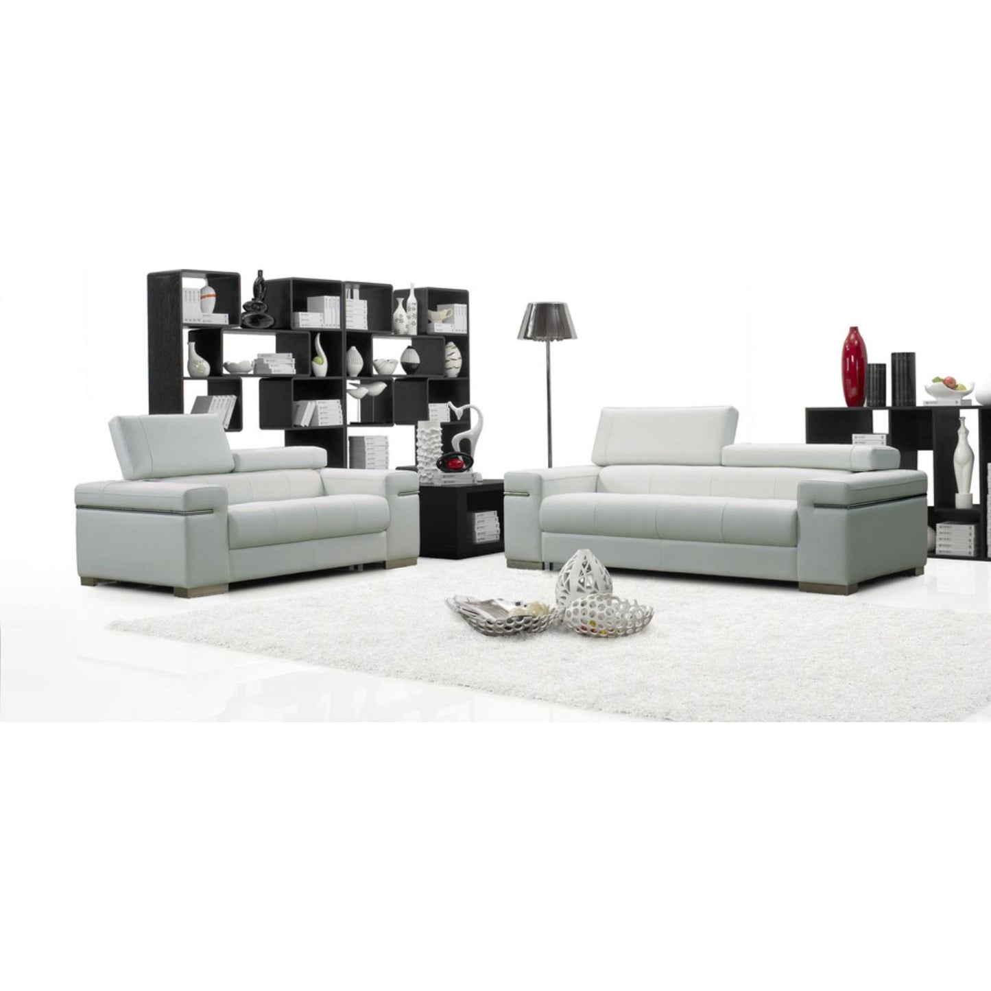 Soho Love in White Leather jnmfurniture Loveseats 17655111-L-W