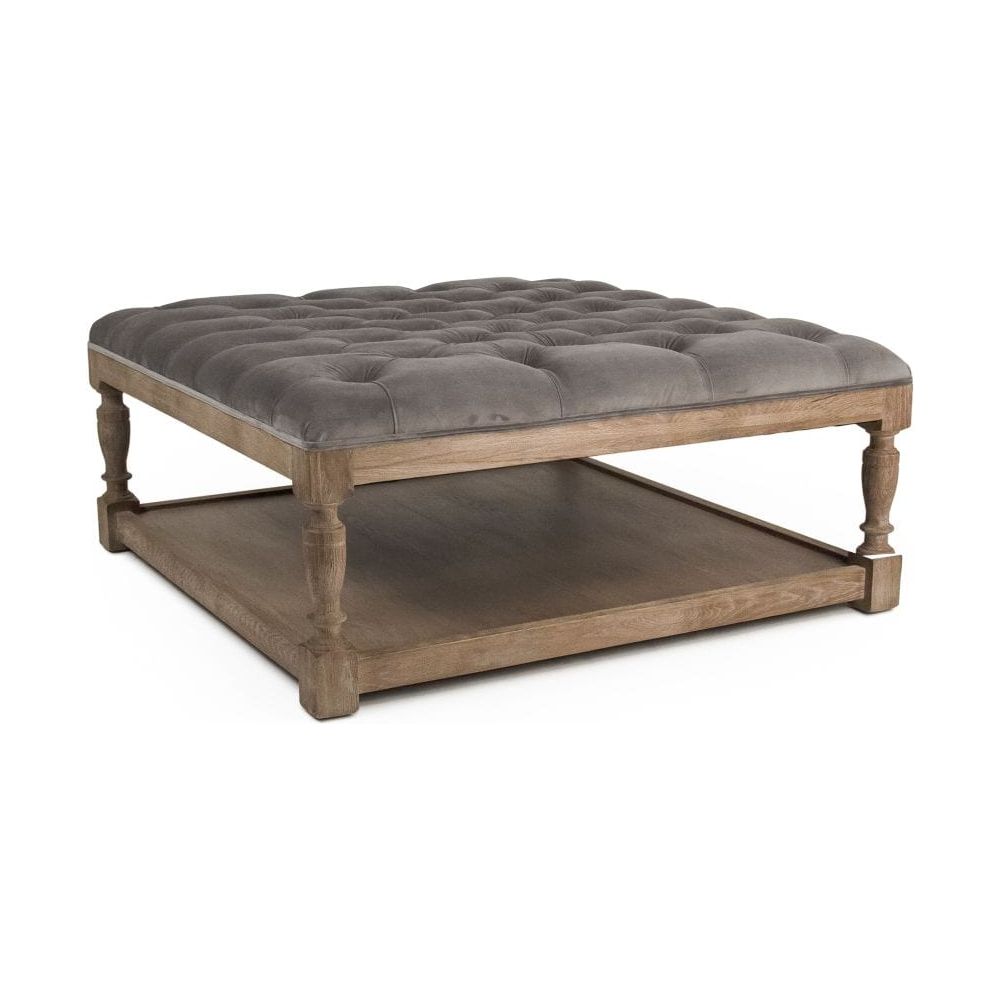 Square Tufted Ottoman Zentique Ottomans & Poufs CFH136-Z E272 V072
