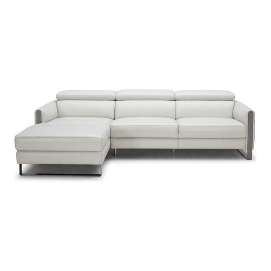 Vella Premium Leather Sectional In Light Grey Left hand Facing jnmfurniture Sectionals 18277-LHFC
