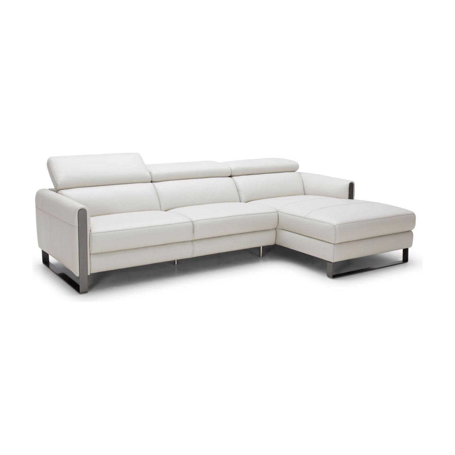 Vella Premium Leather Sectional In Light Grey Right hand Facing jnmfurniture Sectionals 18277-RHFC