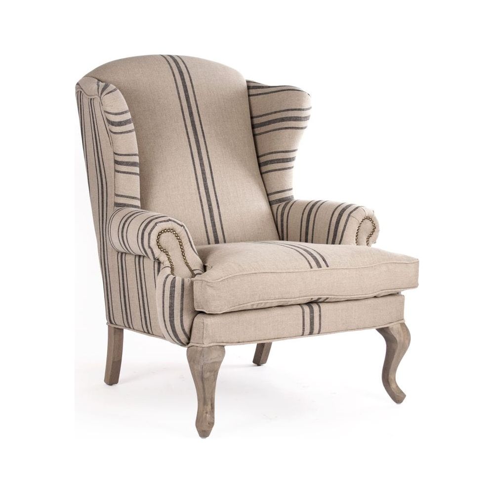 Zacharie Club Chair Zentique Chairs & Seating CF075 E255-3 Blue Stripe