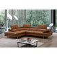 A761 Italian Leather Sectional Caramel In Left hand Facing jnmfurniture Sectionals 17855211-LHFC