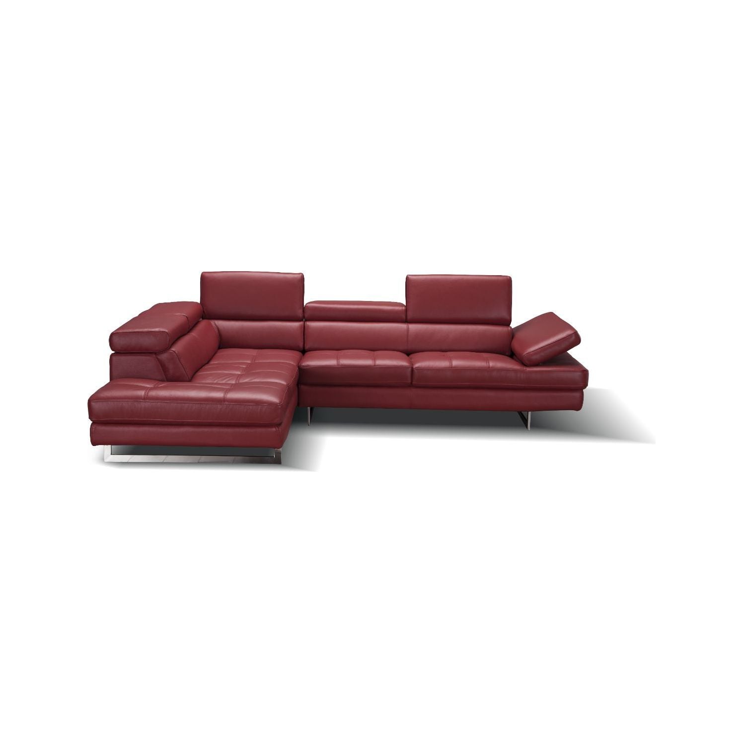 A761 Italian Leather Sectional Red In Left hand Facing jnmfurniture Sectionals 178554-LHFC