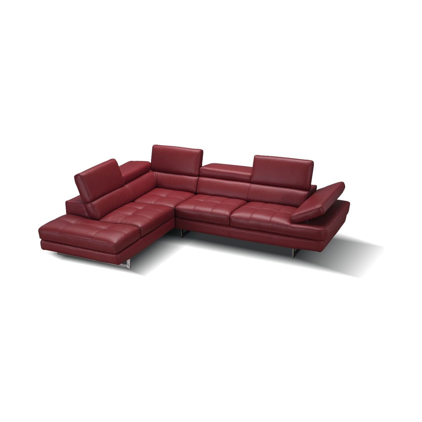 A761 Italian Leather Sectional Red In Left hand Facing jnmfurniture Sectionals 178554-LHFC