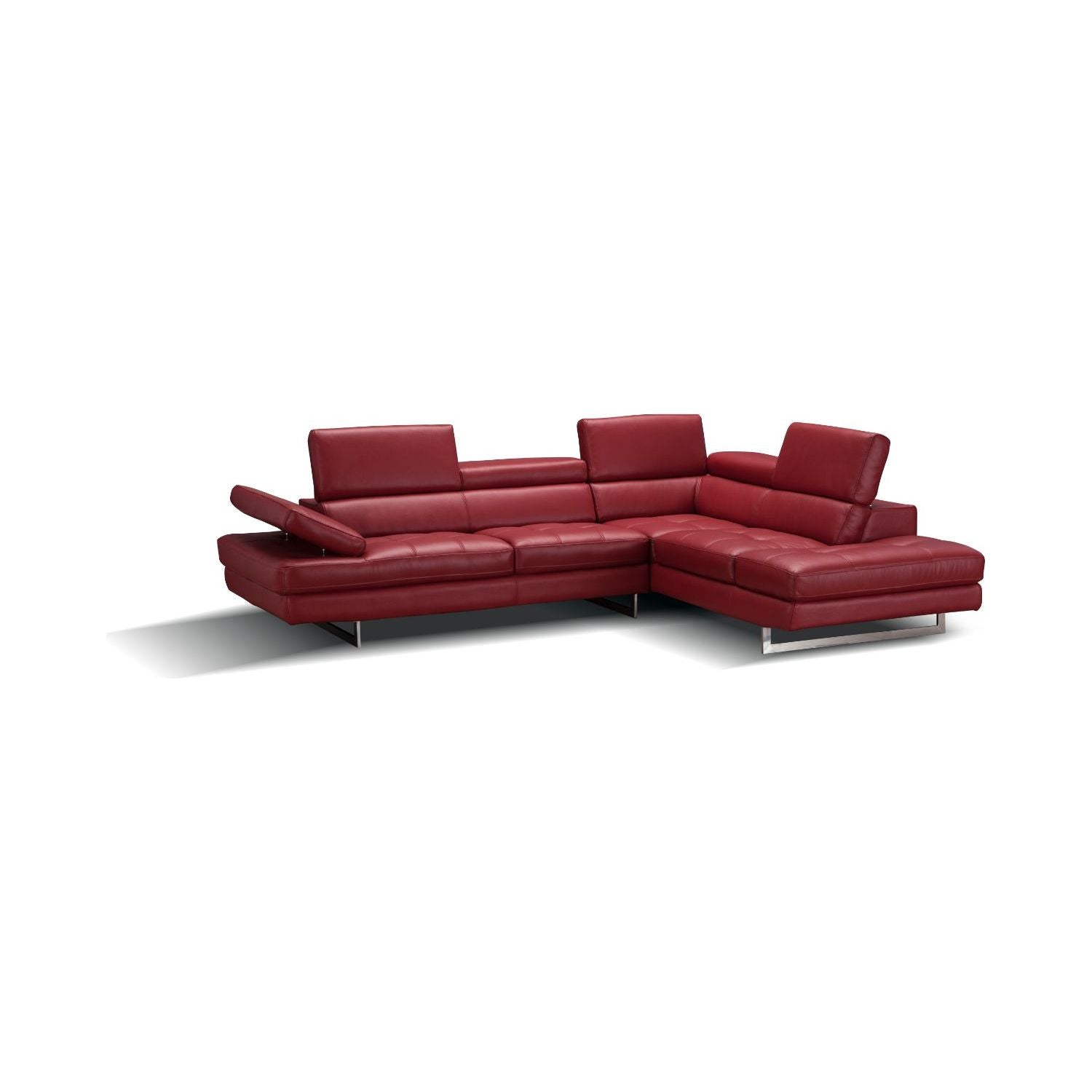 A761 Italian Leather Sectional Red In Right hand Facing jnmfurniture Sectionals 178554-RHFC