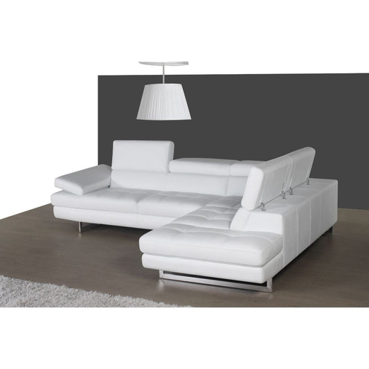 A761 Italian Leather Sectional Snow White In Right hand Facing jnmfurniture Sectionals 178557-RHFC