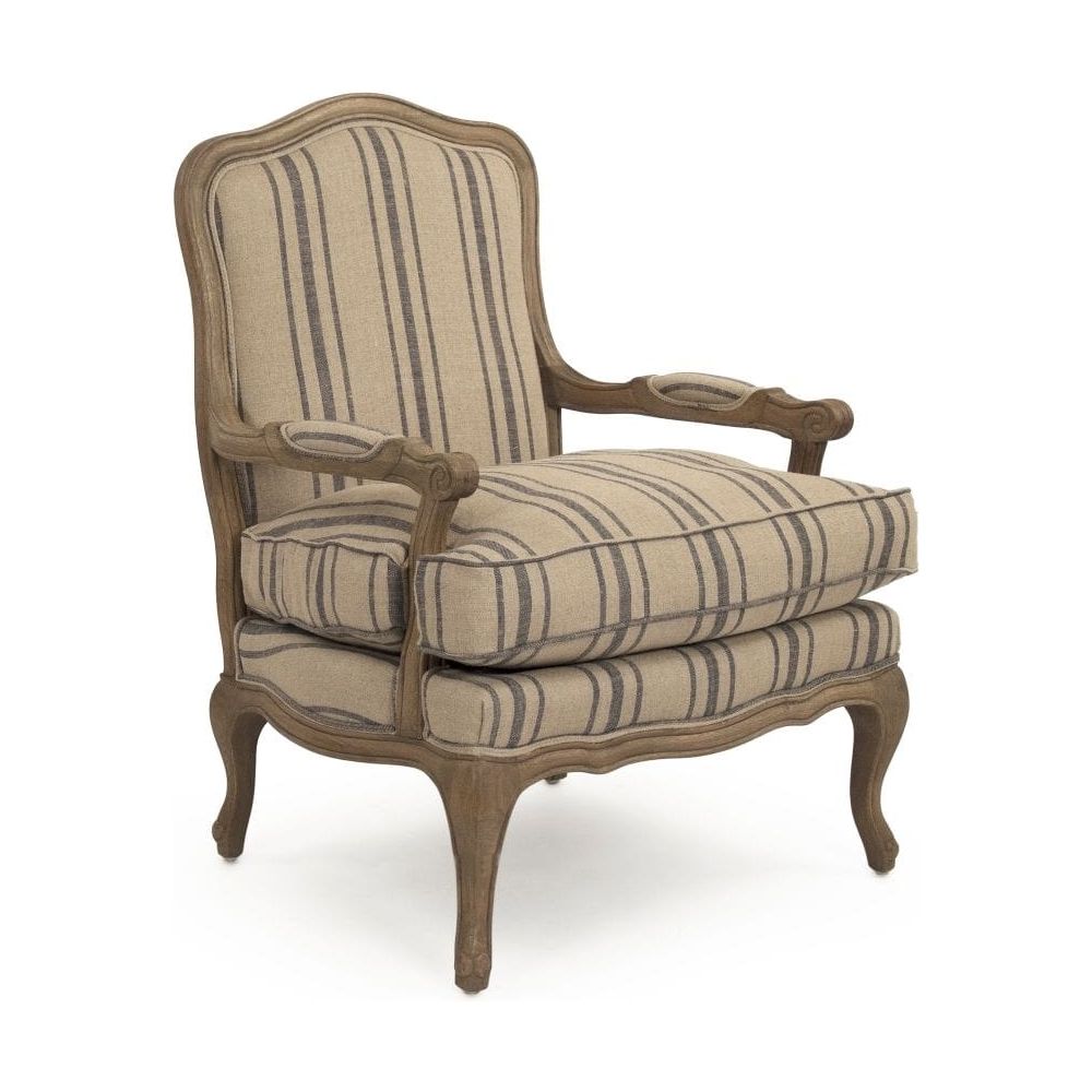 Bastille Lounge Chair Zentique Chairs & Seating CFH004-1 E255-3 Stripe Blue