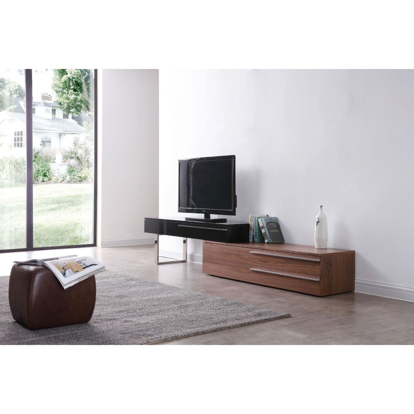 CE Hudson TV Base in Walnut & Black jnmfurniture TV Stands & Media 17475-WB