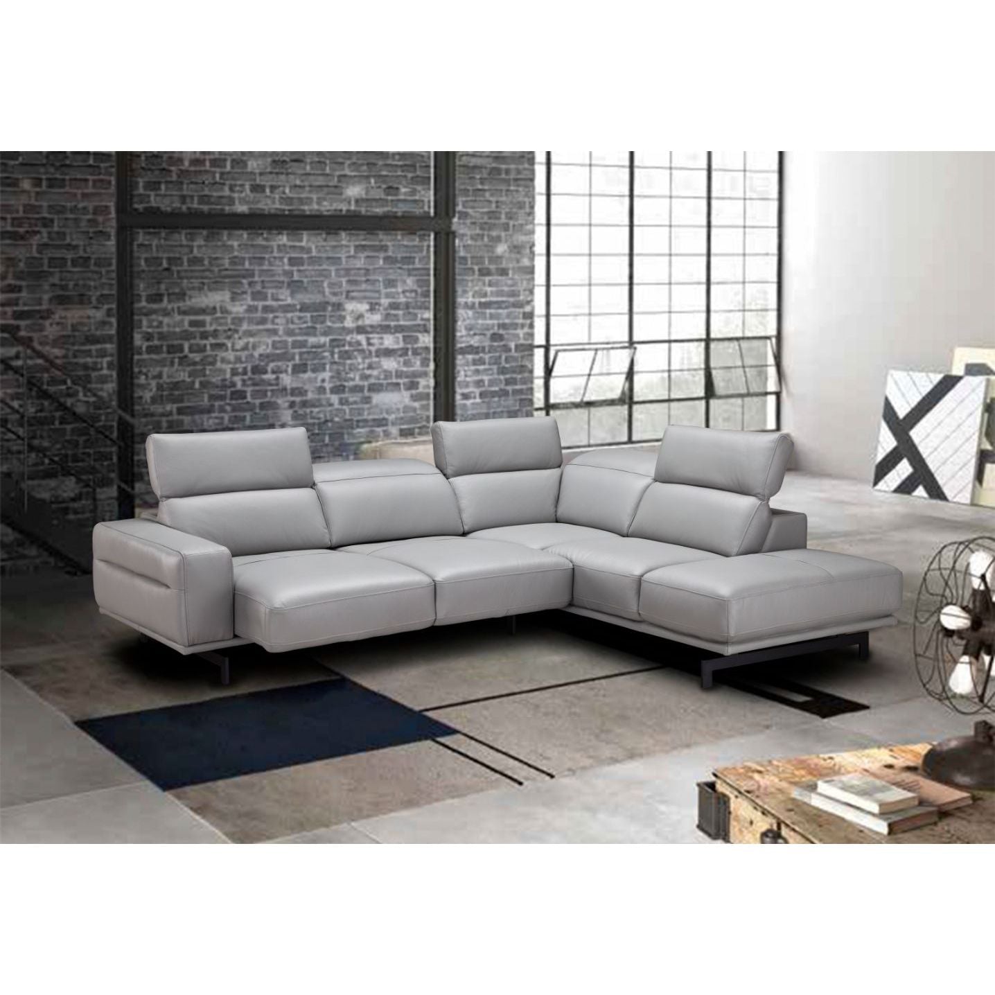 Davenport Light Grey Sectional in Right Facing jnmfurniture Sectionals 17981-RHFC