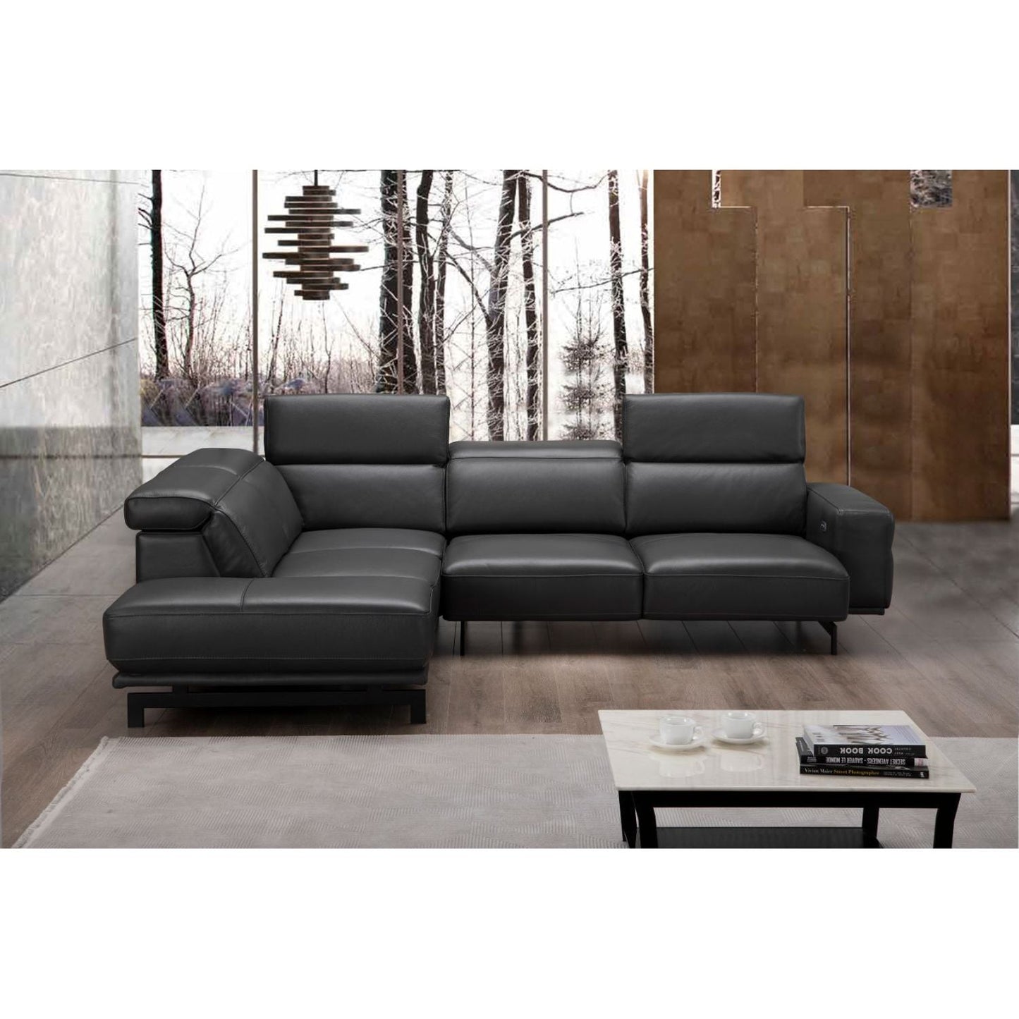 Davenport Slate Grey Sectional in Left Facing jnmfurniture Sectionals 18875-LHFC