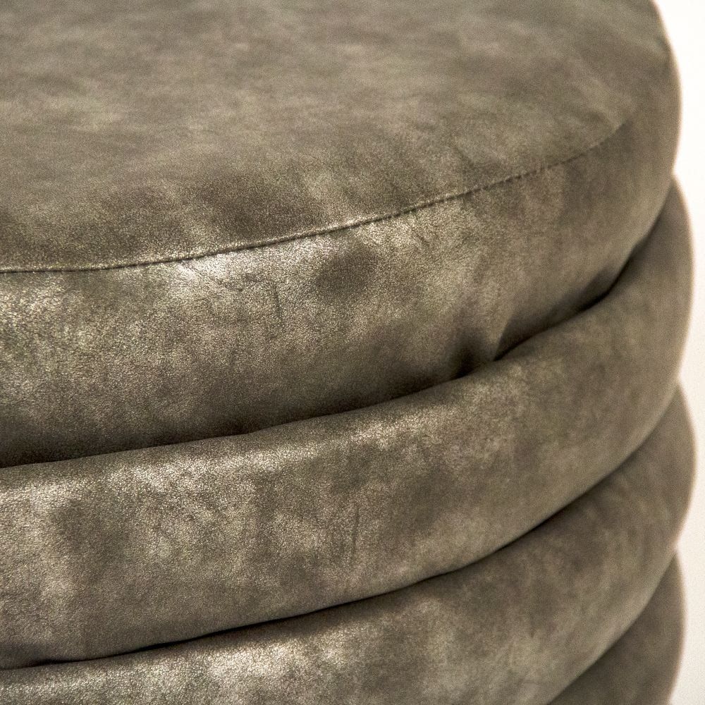 Distressed Grey PU Ottoman Zentique Ottomans & Poufs GH005-PU