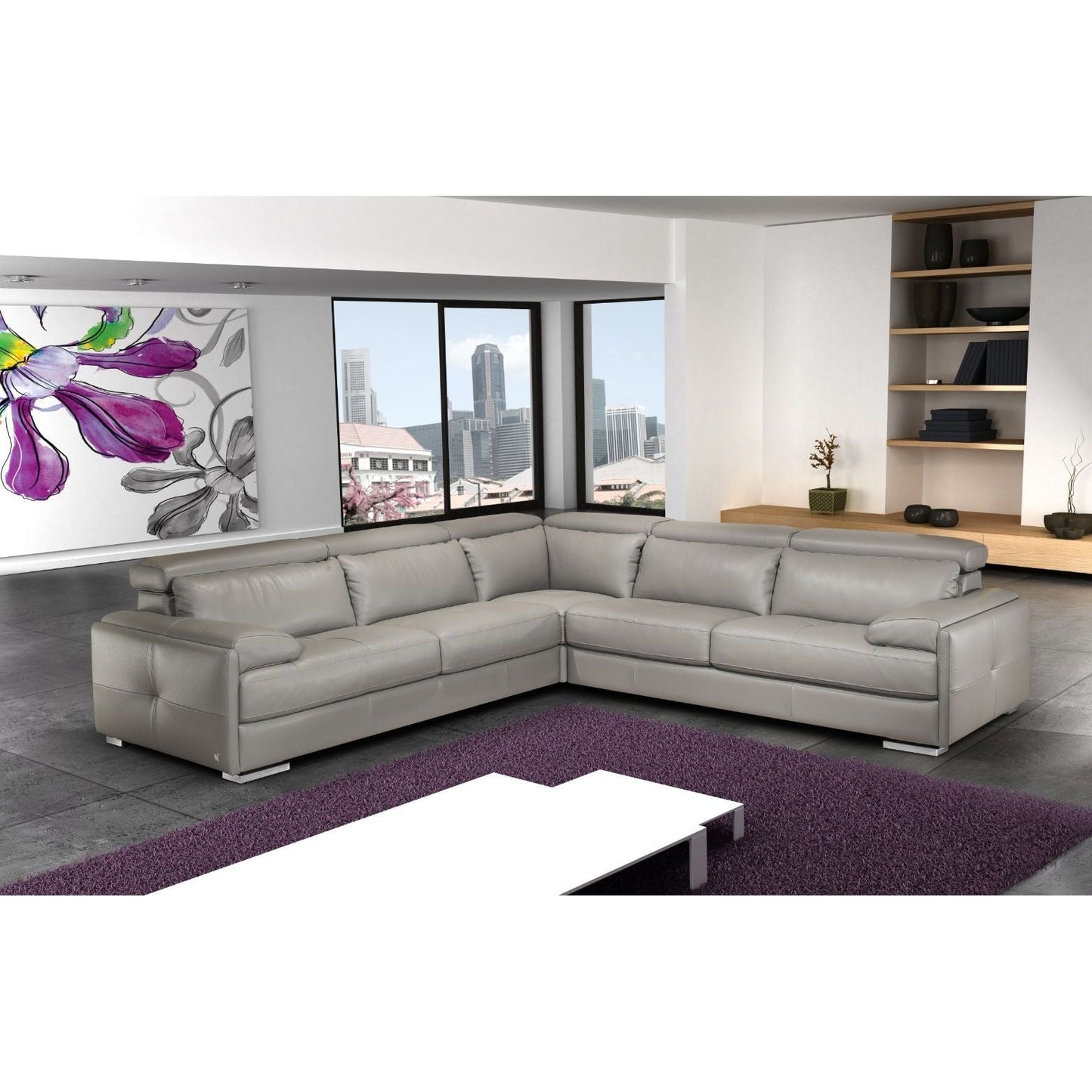 Gary Italian Leather Sectional jnmfurniture Sectionals 17859