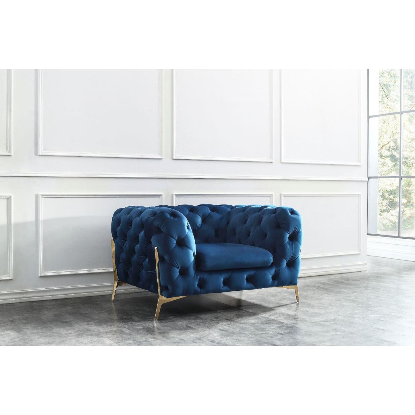 Glamour Chair in Blue jnmfurniture Chairs & Seating 17182-C